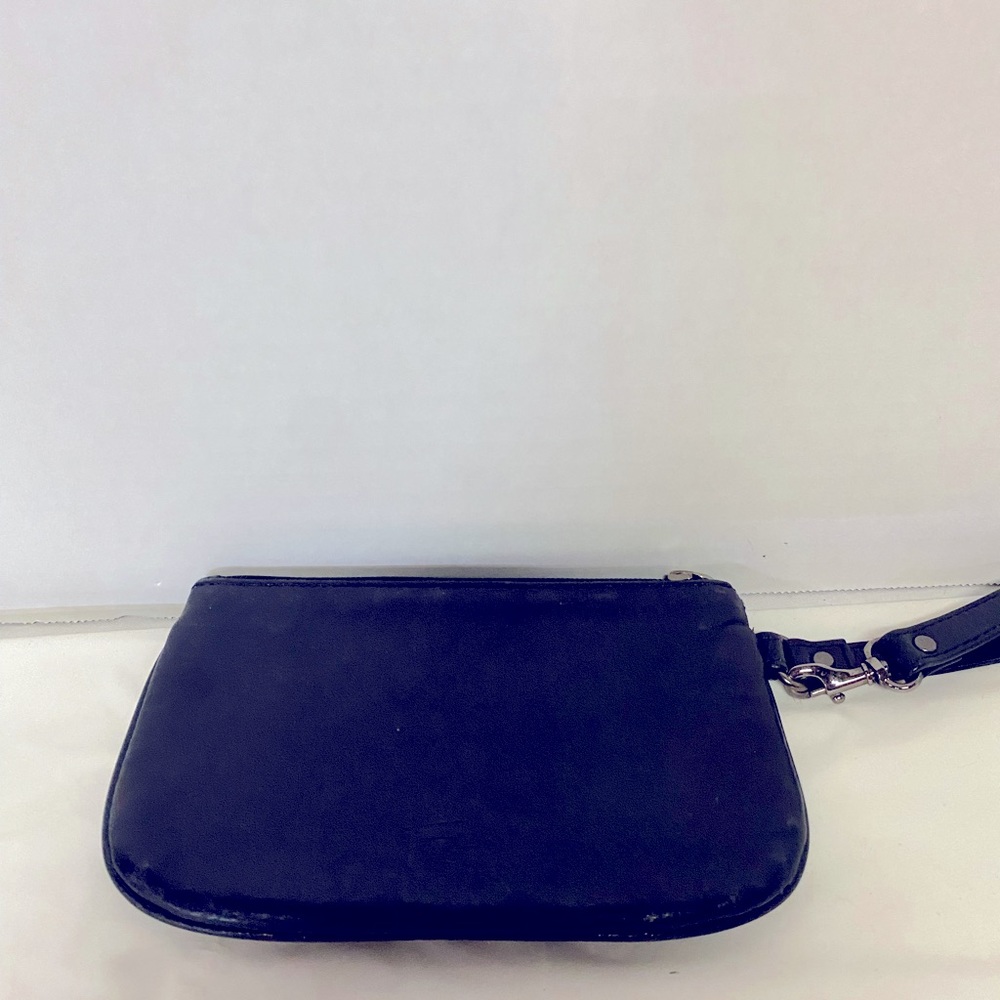 Fossil Black Suede Leather Patchwork Studs Wallet… - image 2